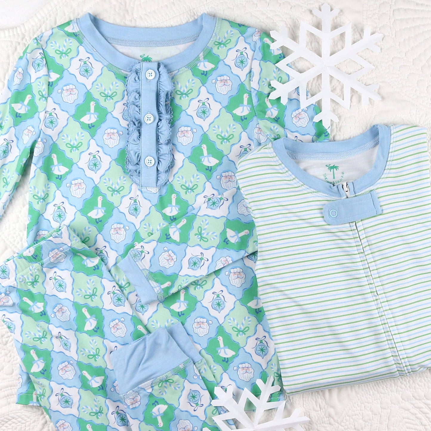Boys Bamboo Onesie - Frosted Christmas