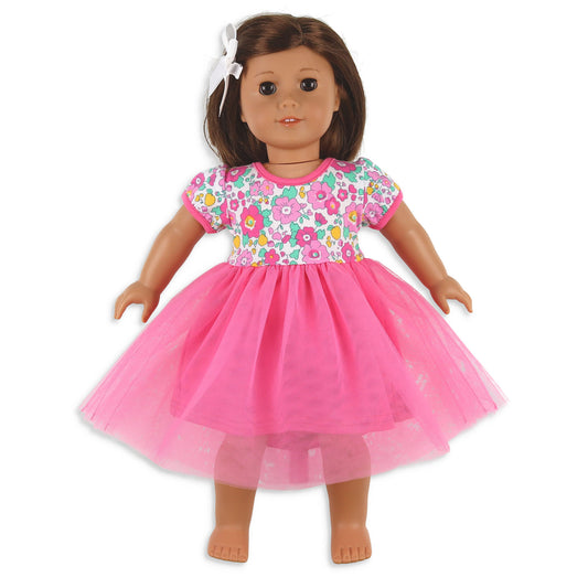 Girls Tutu Doll Dress - Fruity Floral