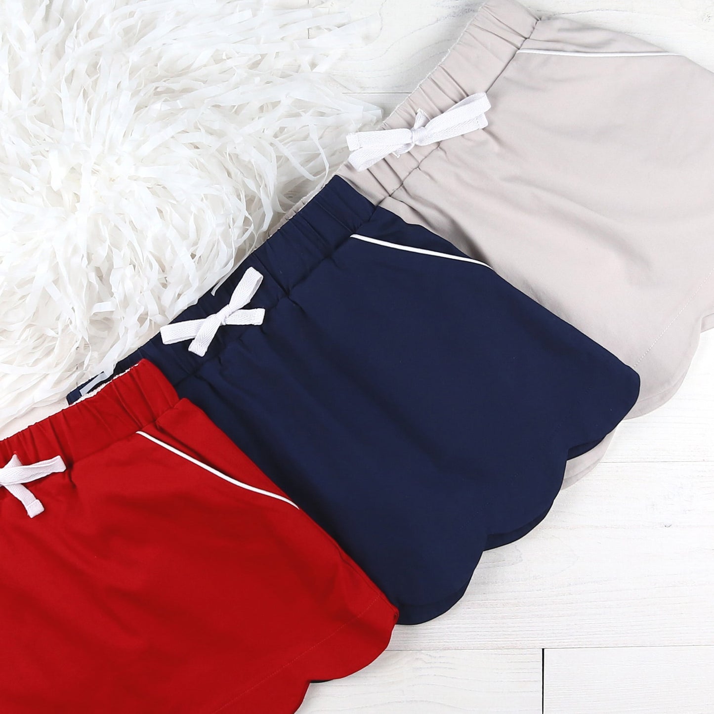 Girls Scallop Skort - Khaki Twill