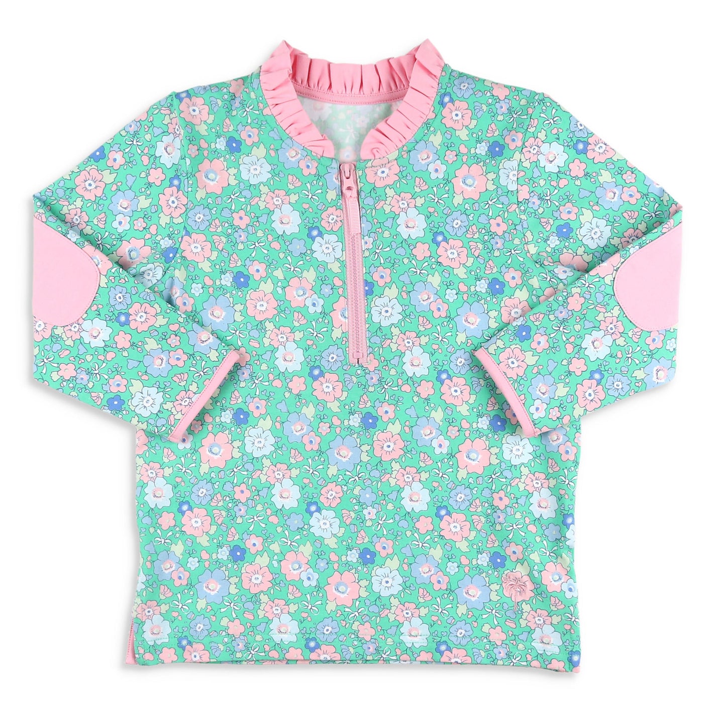 Girls Quarter Zip - Garden Green