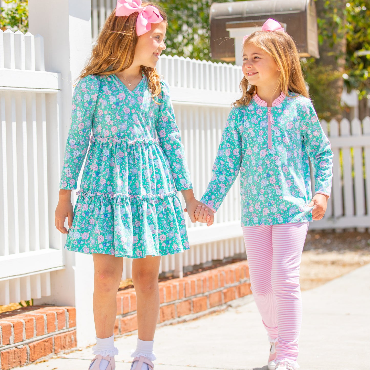 Girls Quarter Zip - Garden Green
