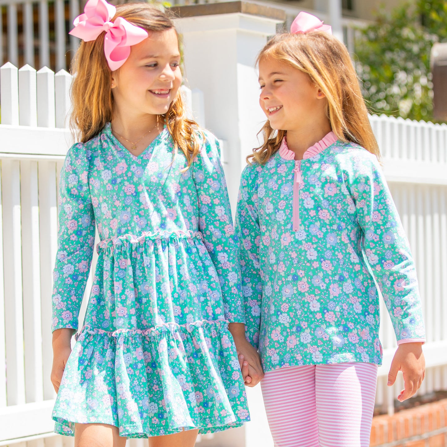 Girls Quarter Zip - Garden Green