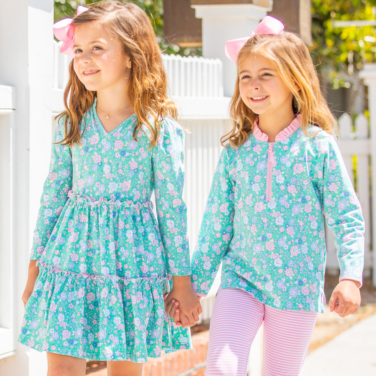 Girls Twirl Dress - Garden Green