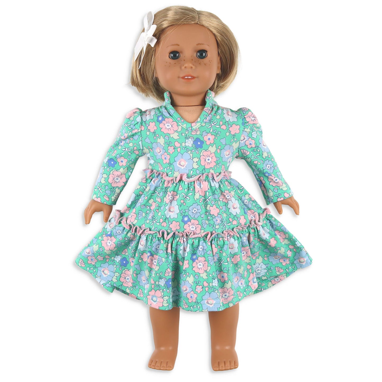 Girls Twirl Doll Dress - Garden Green