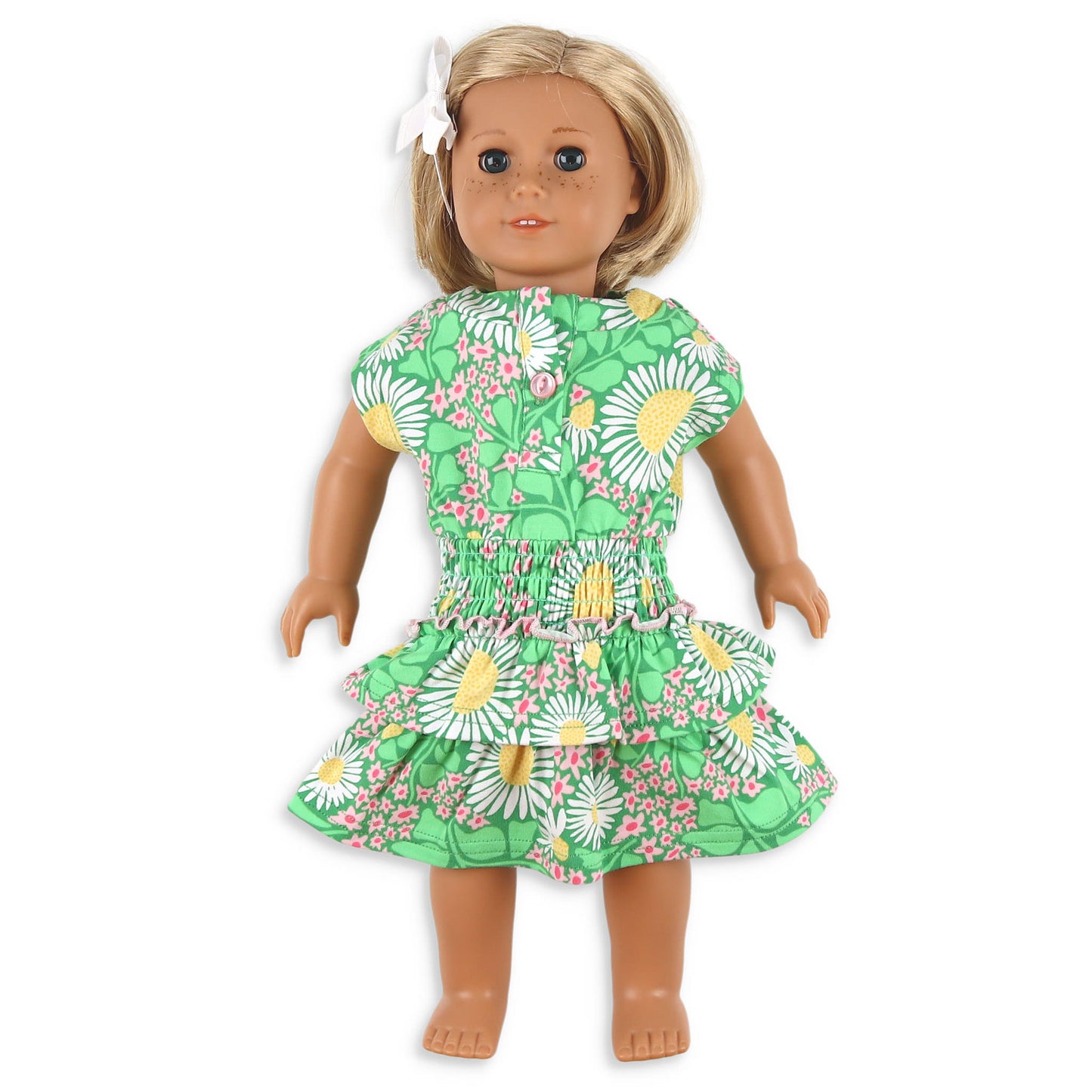 Green Meadow Smocked Waist Dress - Doll