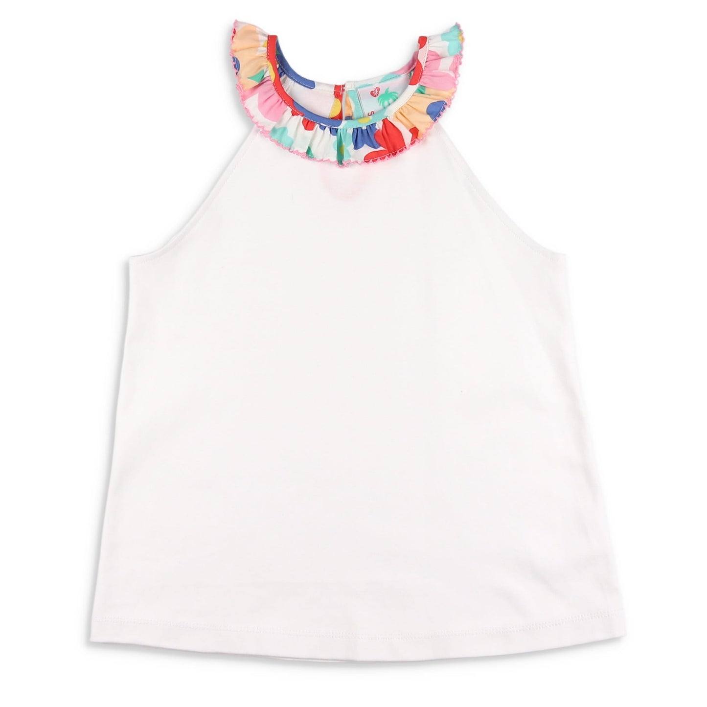 Girls Ruffle Neck Top - Groovy Garden