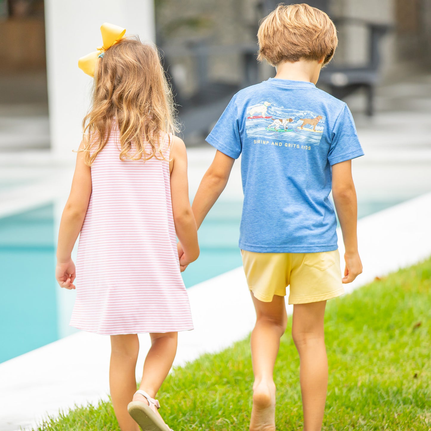 Girls Applique Pocket Dress - Lemonade