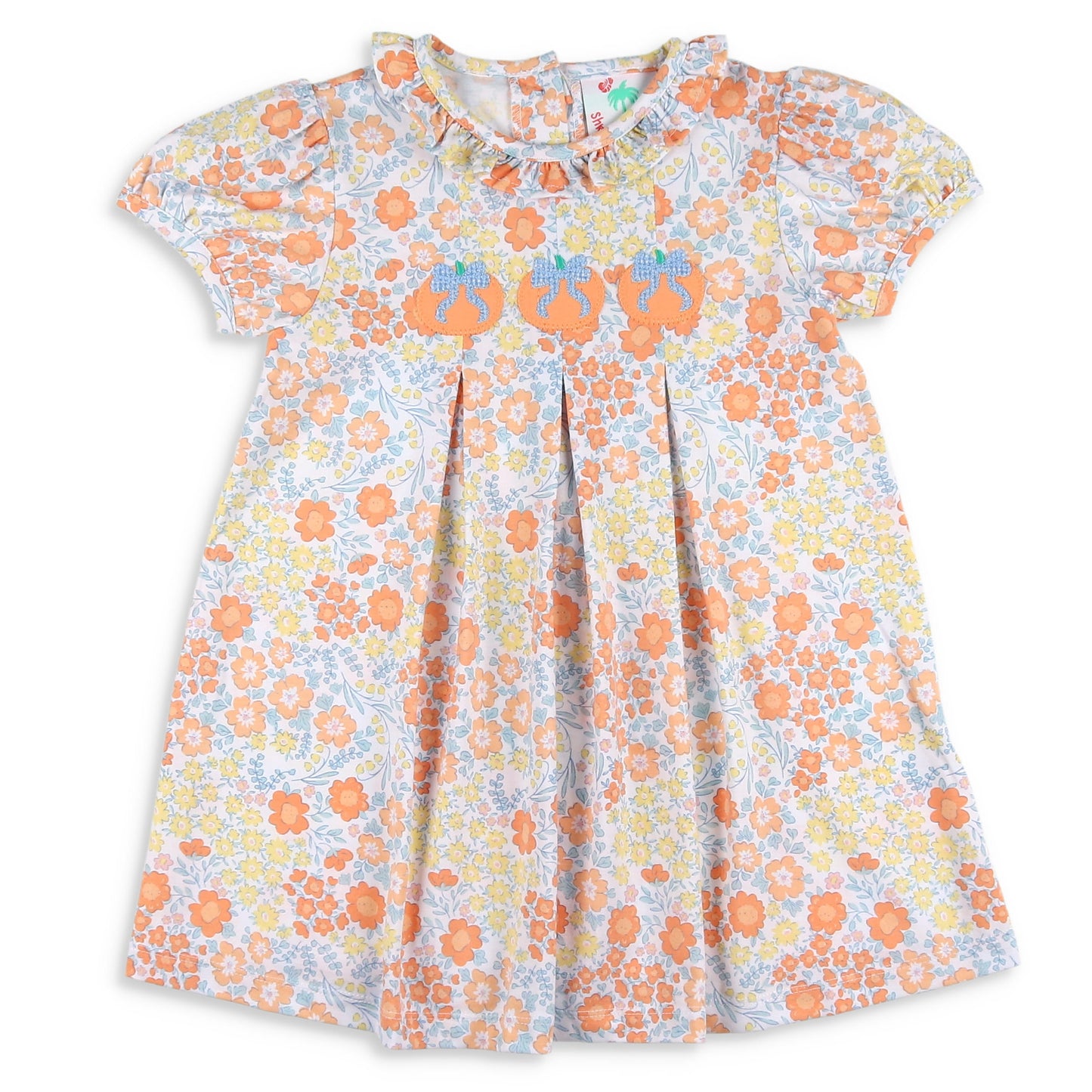 Girls Applique Dress - Harvest Blooms