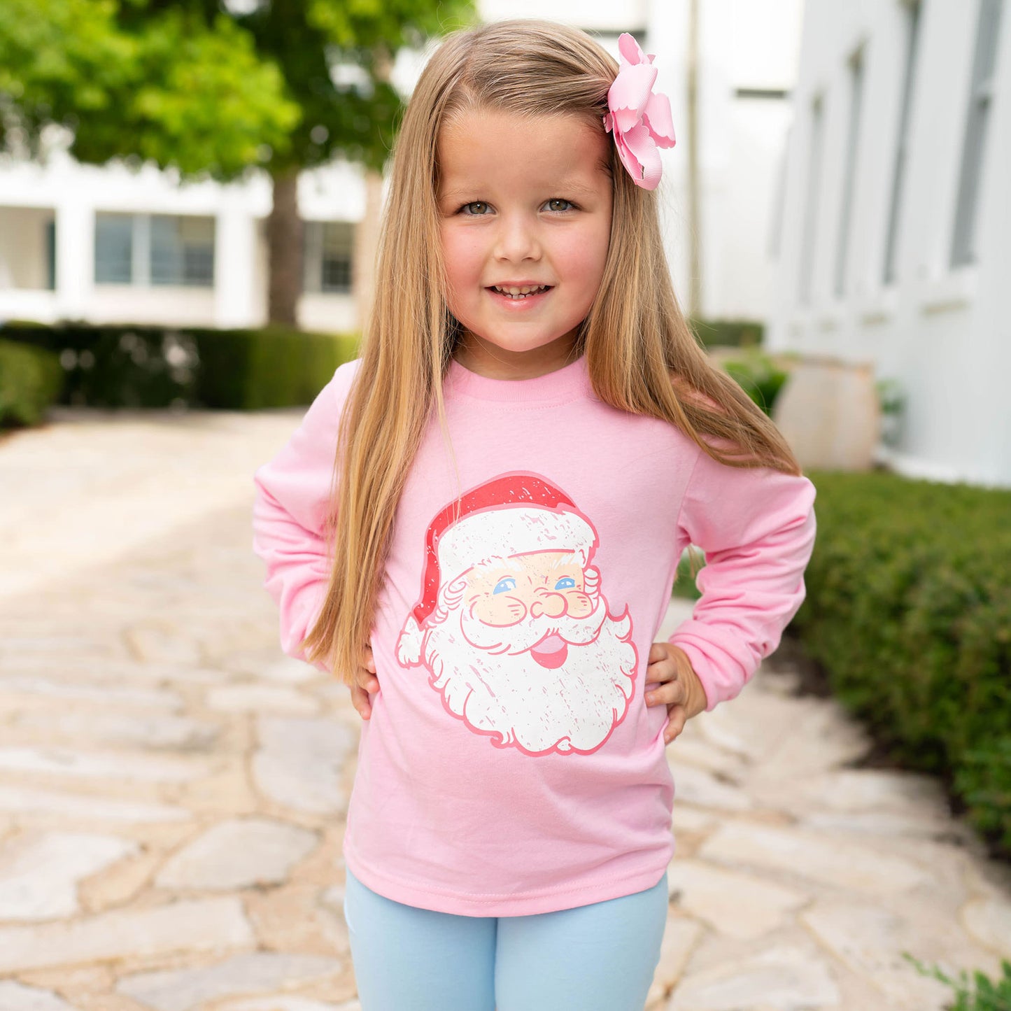 Graphic Tee - Jolly Pink Santa