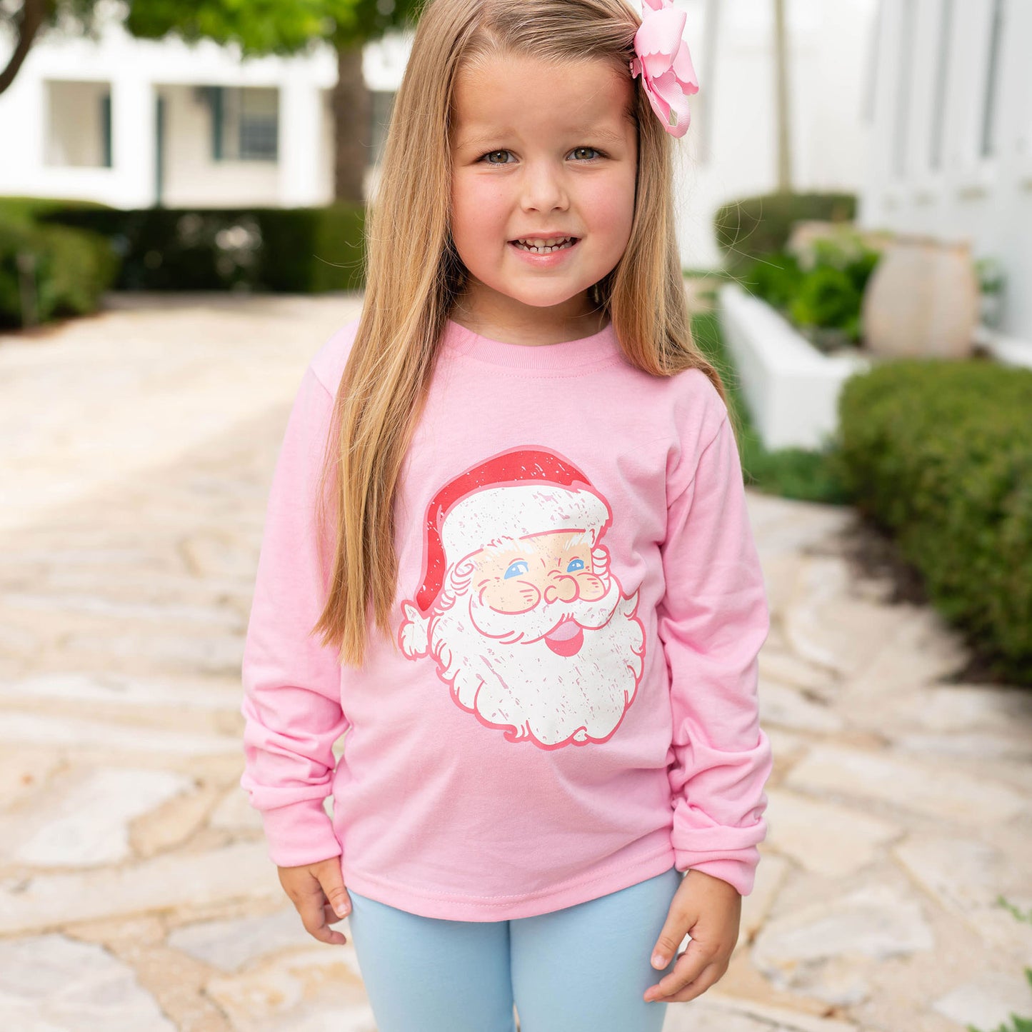 Graphic Tee - Jolly Pink Santa