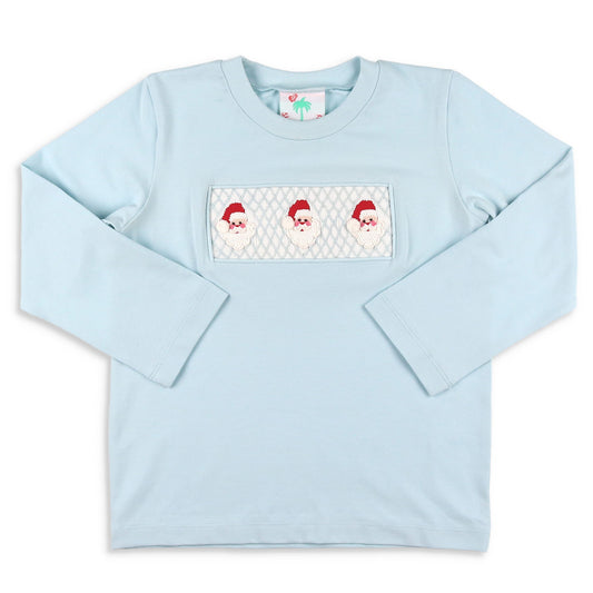 Boys Smocked Shirt - Jolly Santa