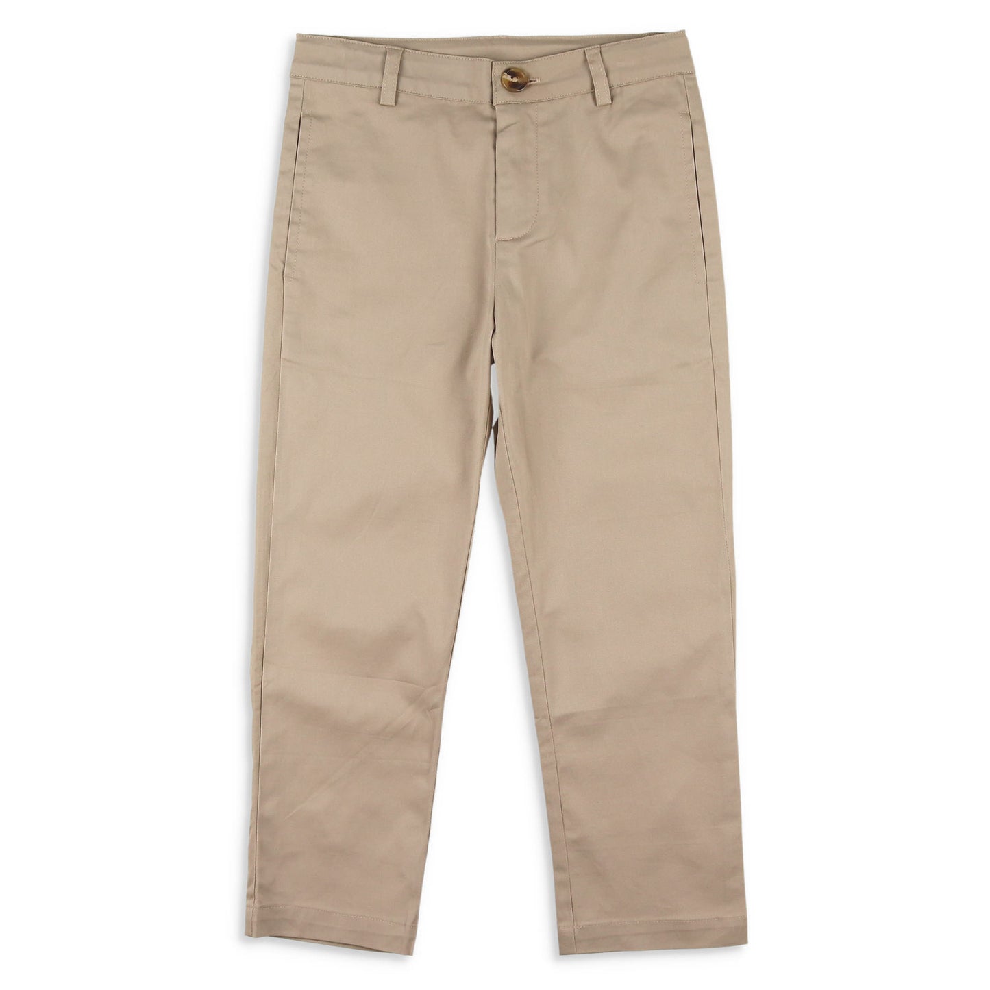 Boys Button Pants - Khaki Twill