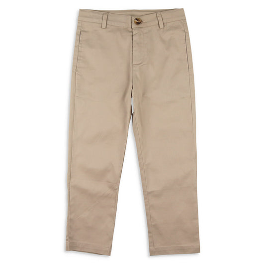 Boys Button Pants - Khaki Twill