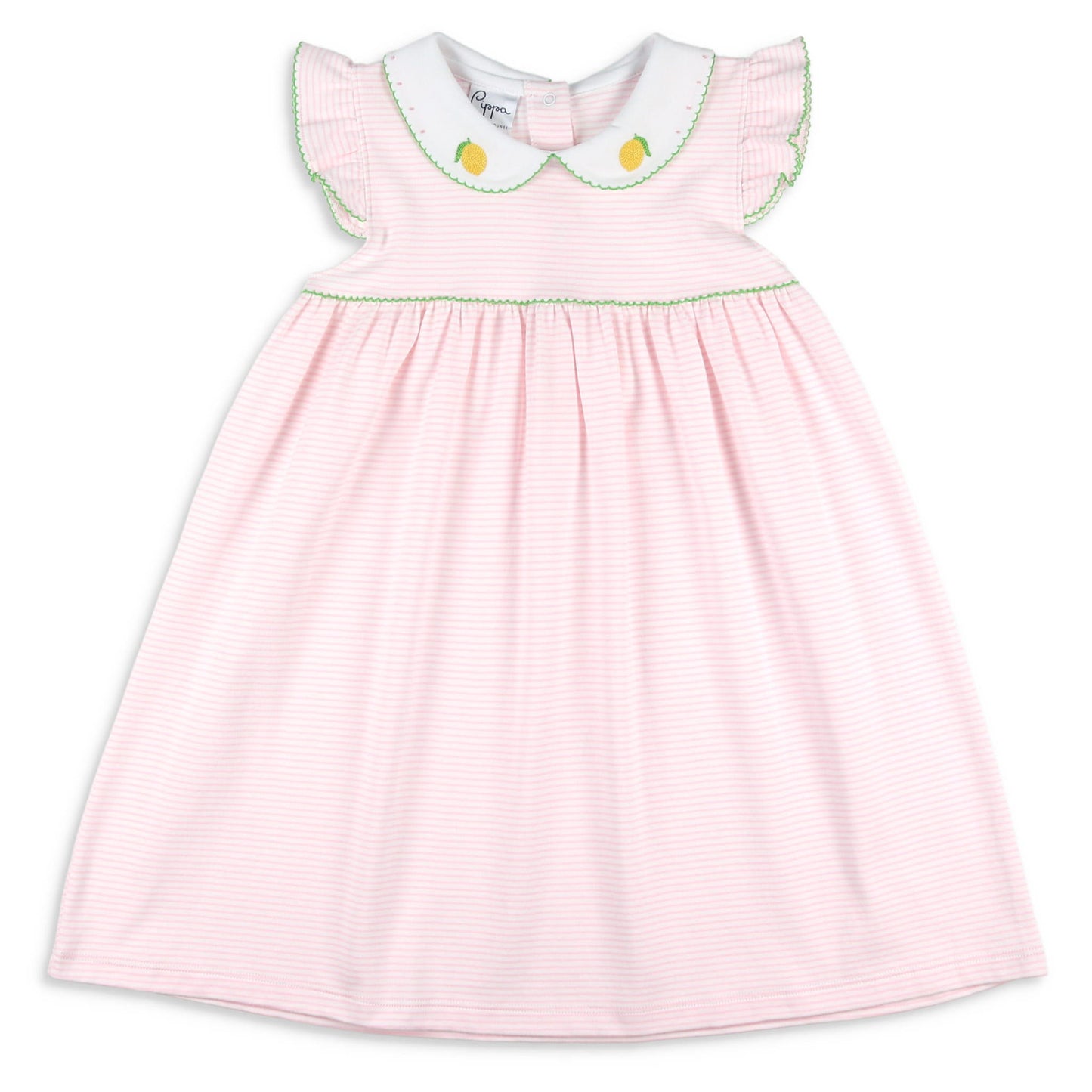 Girls Pima Dress - Lemons