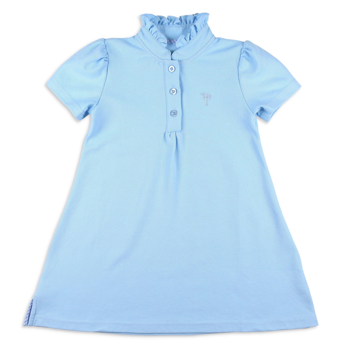 Girls Polo Dress - Light Blue Pique