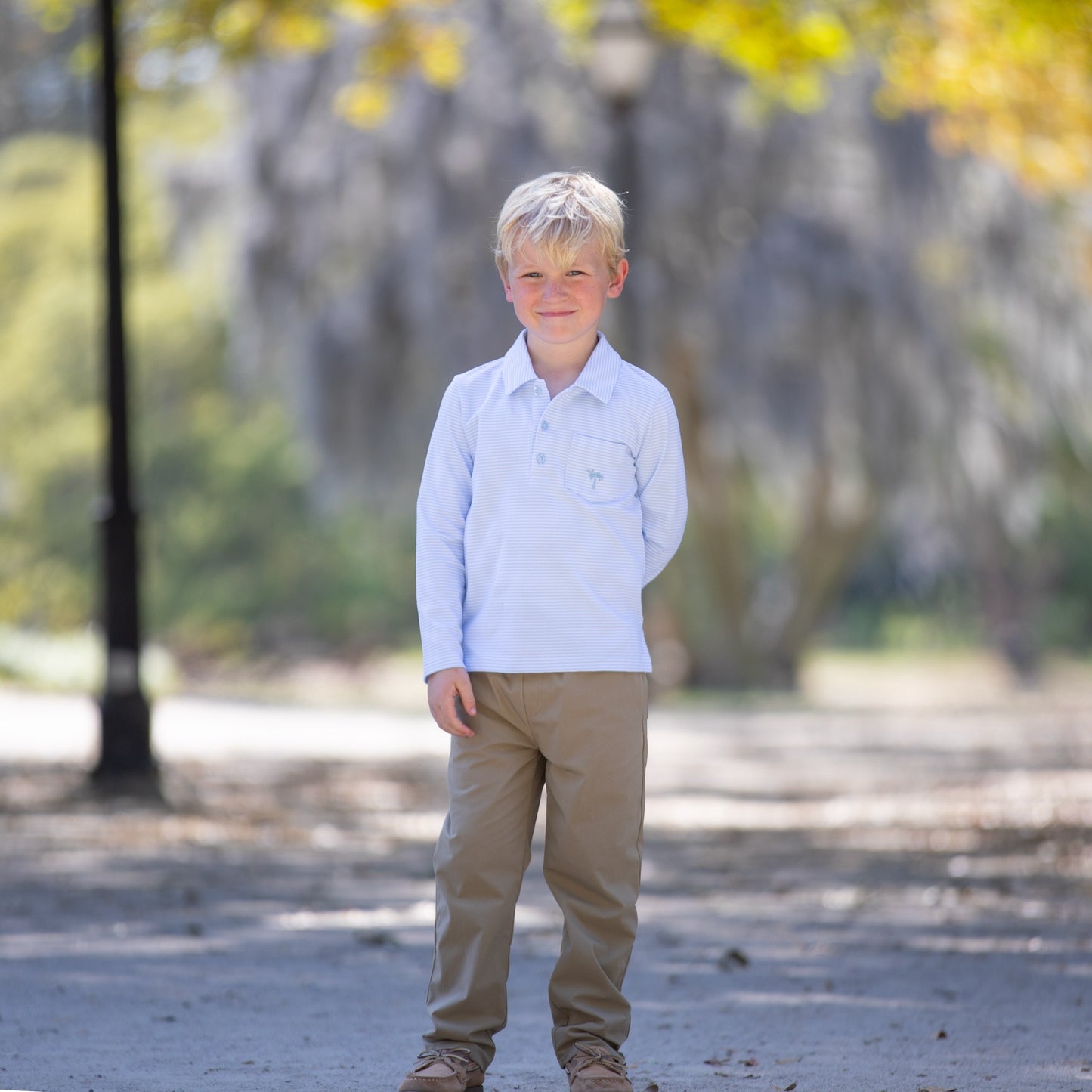 Light Blue Stripe Polo boys