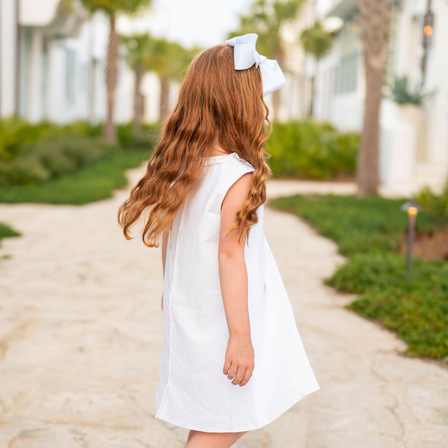 Girls Evelyn Dress - Linen