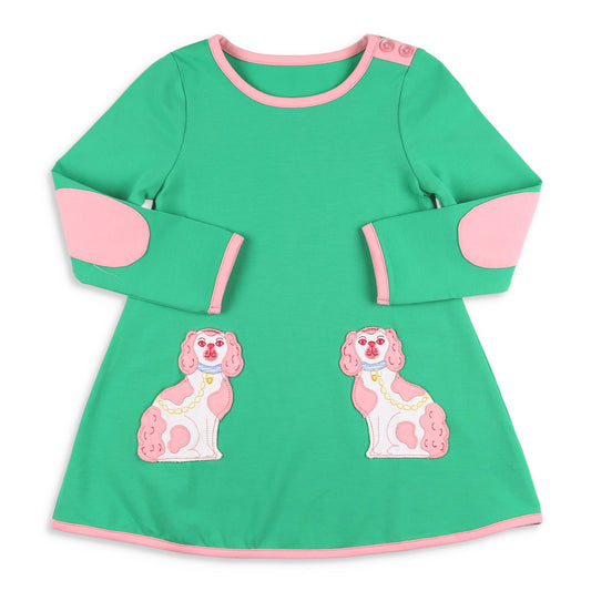 Girls Quinn Dress - Mahjong Puppy