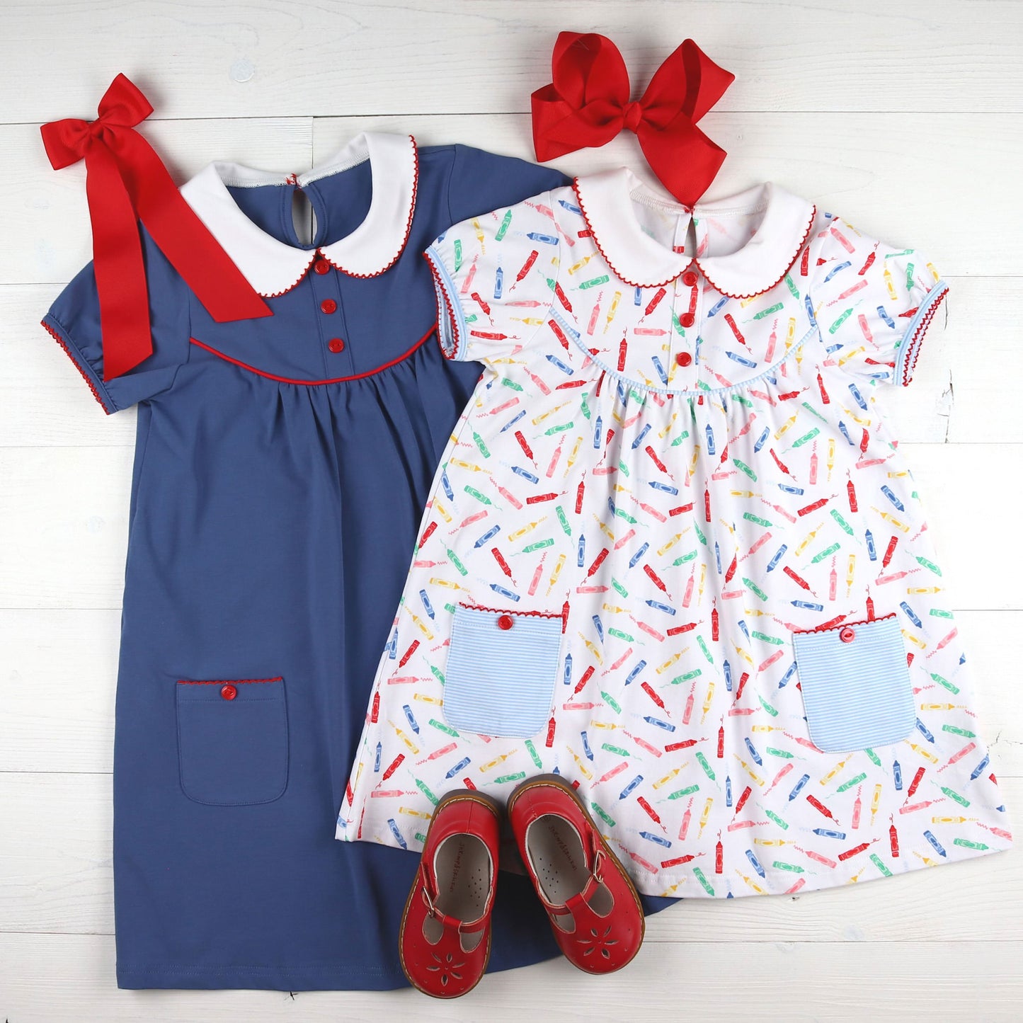 Girls Eloise Dress - Midnight Blue Madeline