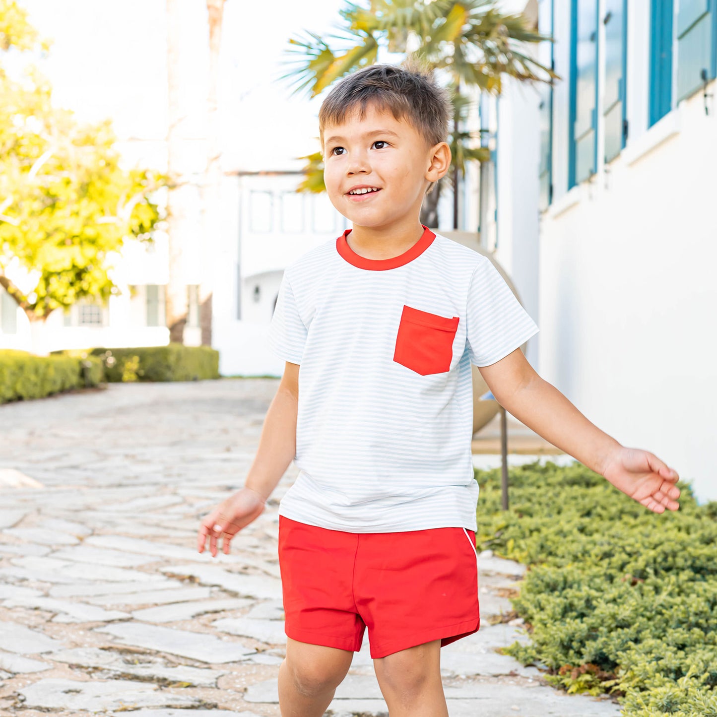 Miller Blue Stripe Pocket Tee