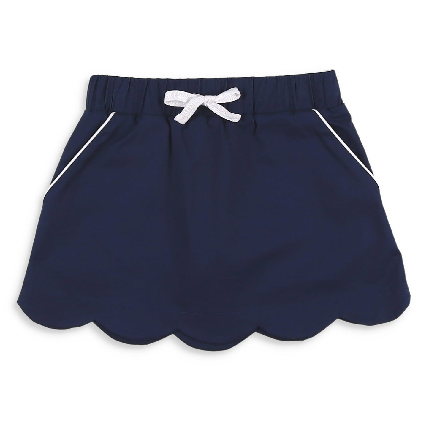 Girls Scallop Skort - Navy Twill