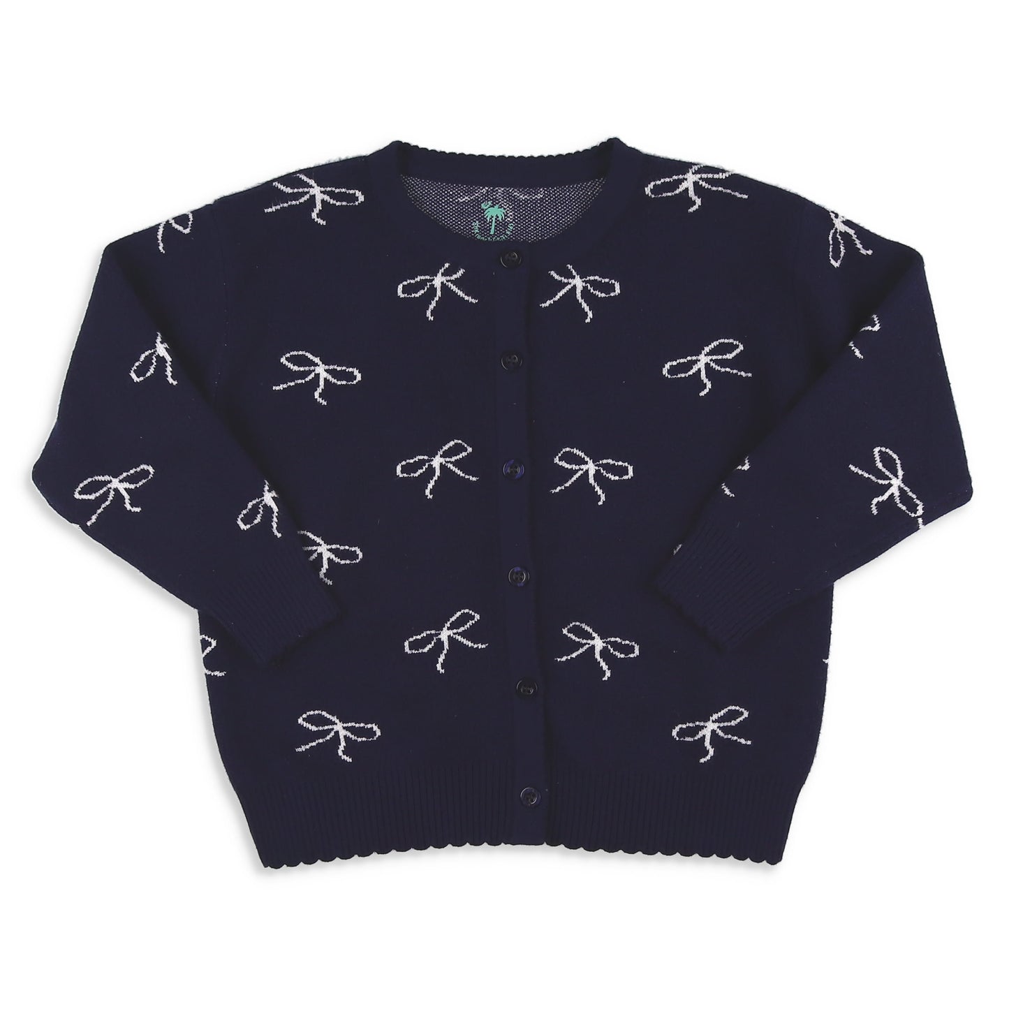 Girls Bow Sweater - Navy