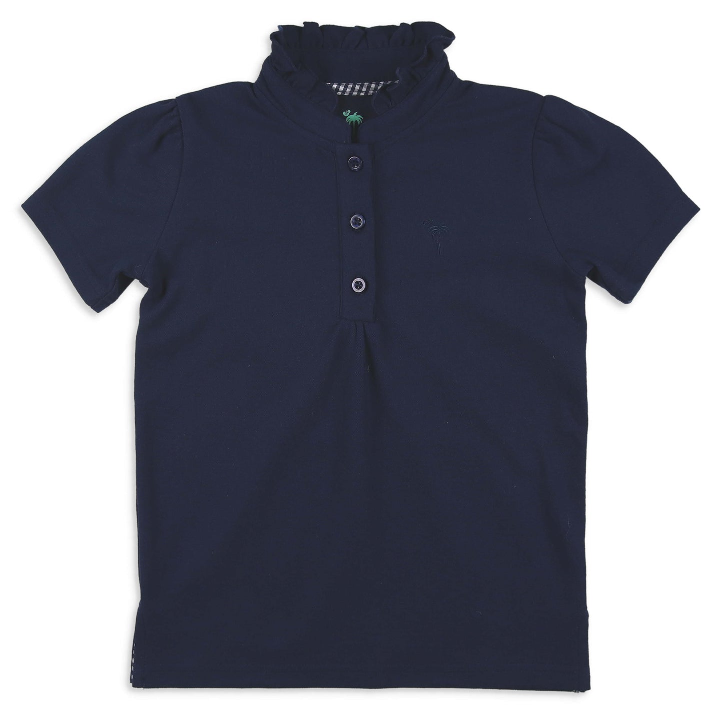 Girls Polo Top - Navy Pique