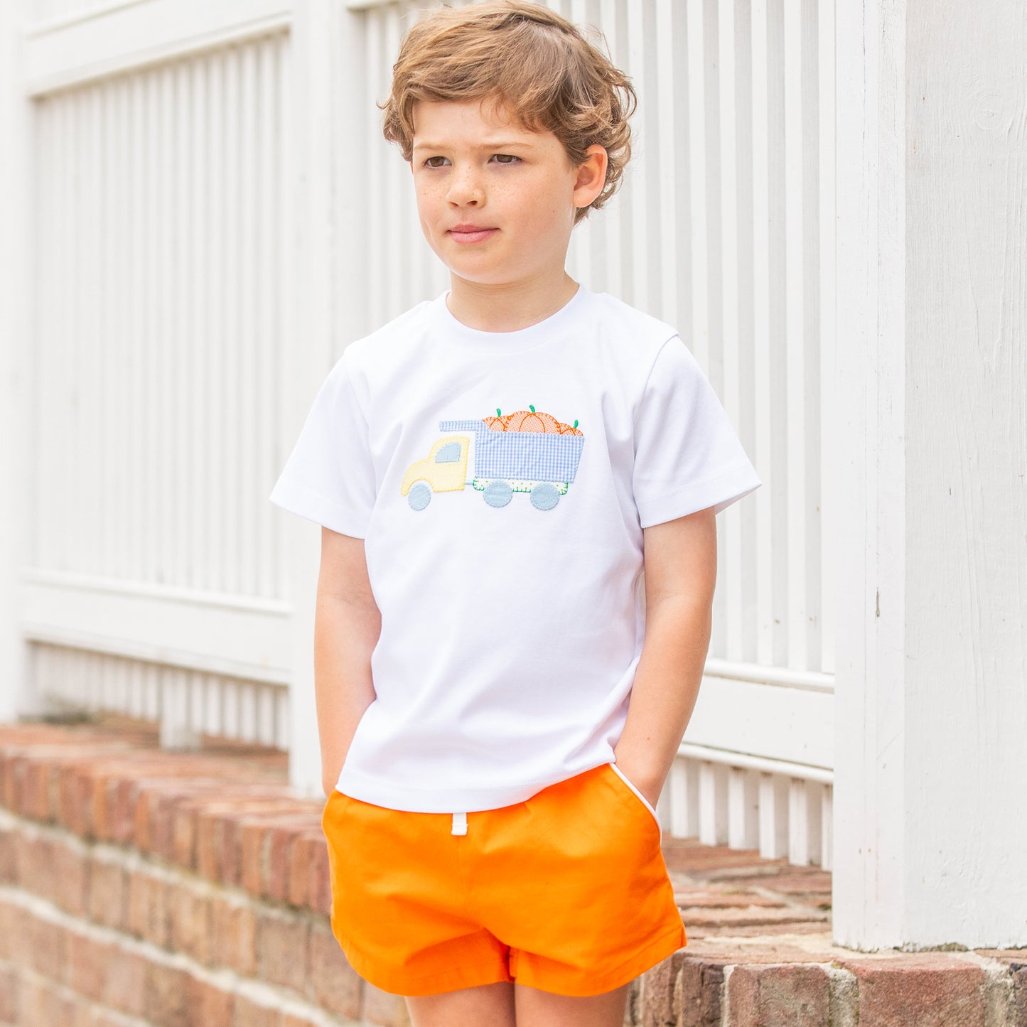 Boys Shrimp Shorts - Orange Knit
