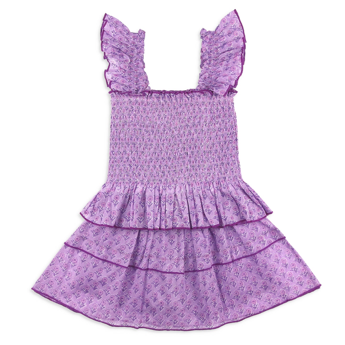 Girls Smocked Skort Set - Orchid