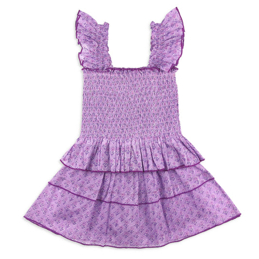 Girls Smocked Skort Set - Orchid