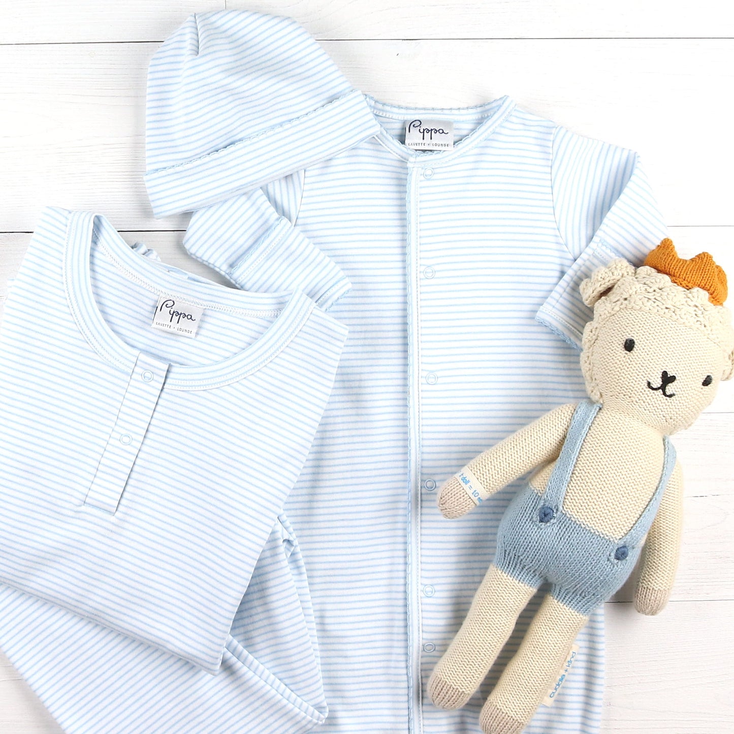 Boys Pima Loungewear Set - Blue Stripe