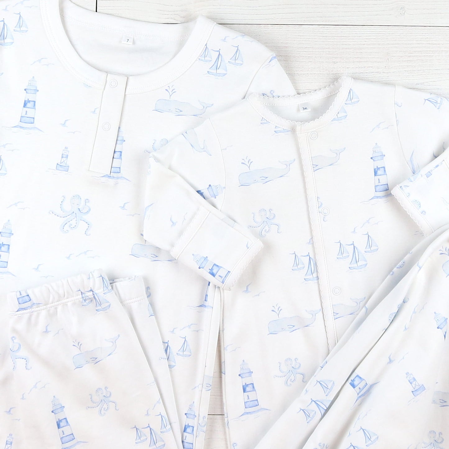 Nautical Toile Pima Baby Blanket