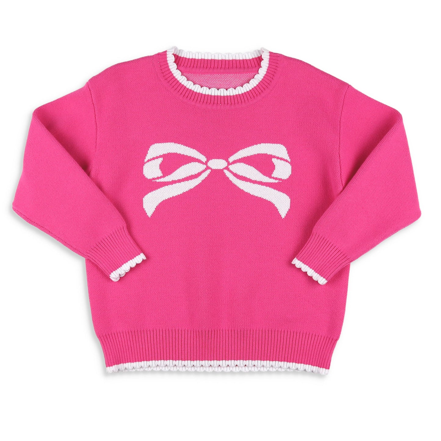 Girls Sweater - Pink Bow
