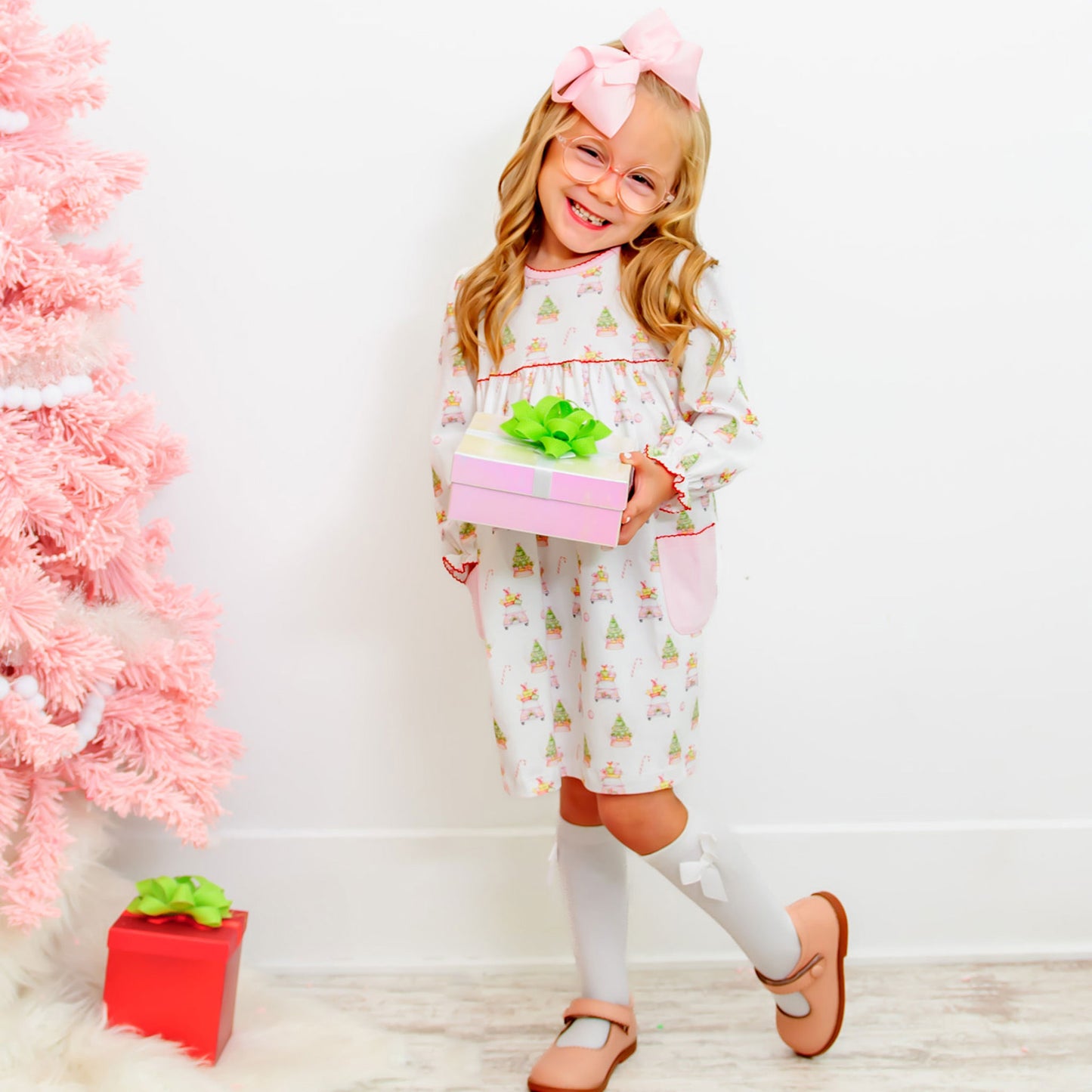 Pink Christmas Pima Dress