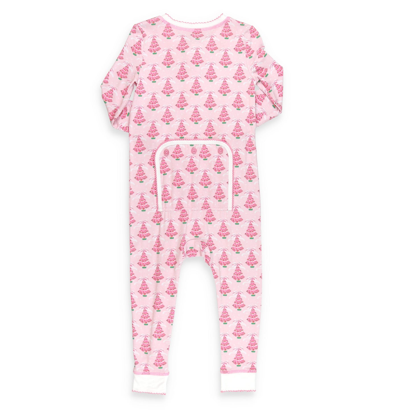 pink christmas tree bamboo onsie back