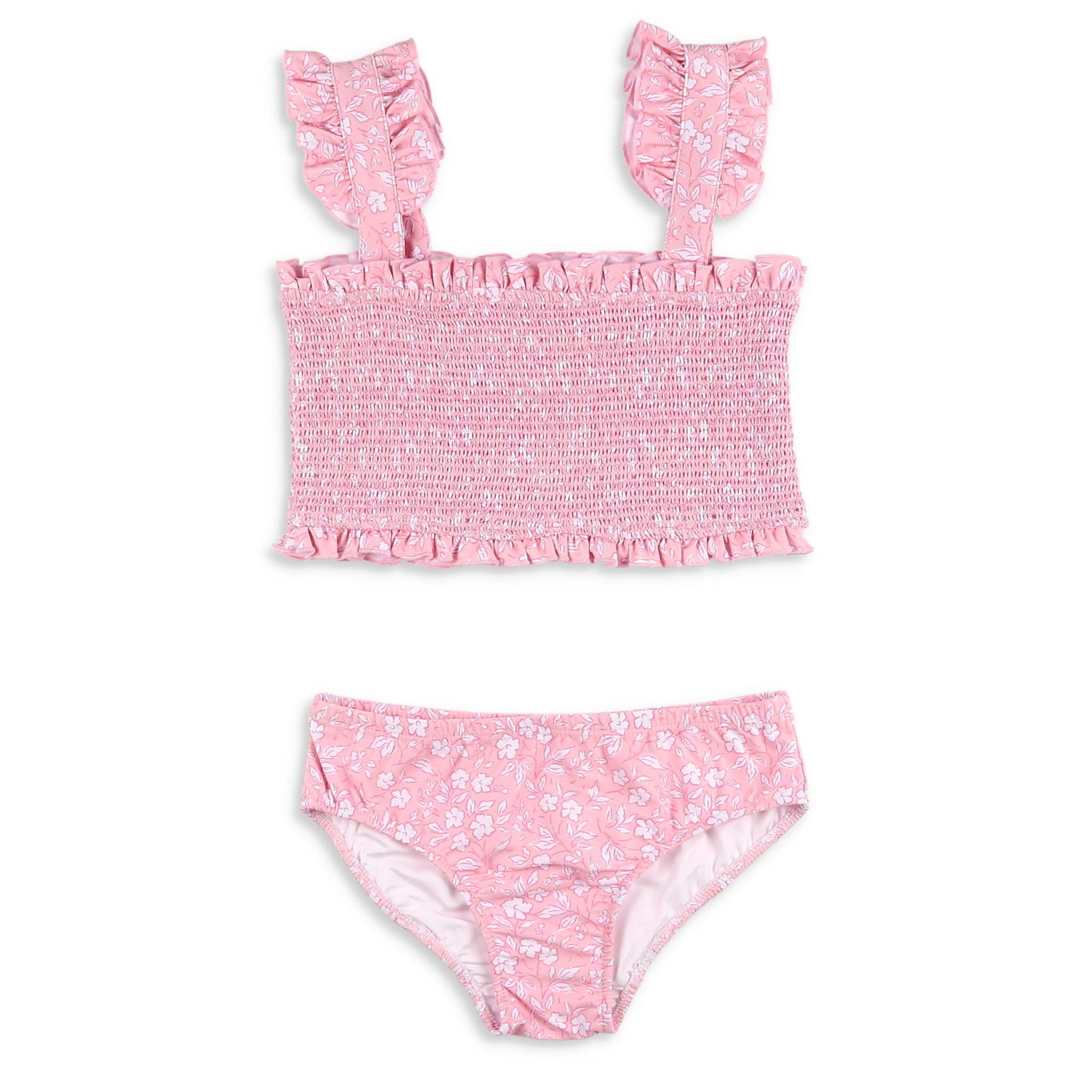 Girls Smocked Bikini - Pink Petal