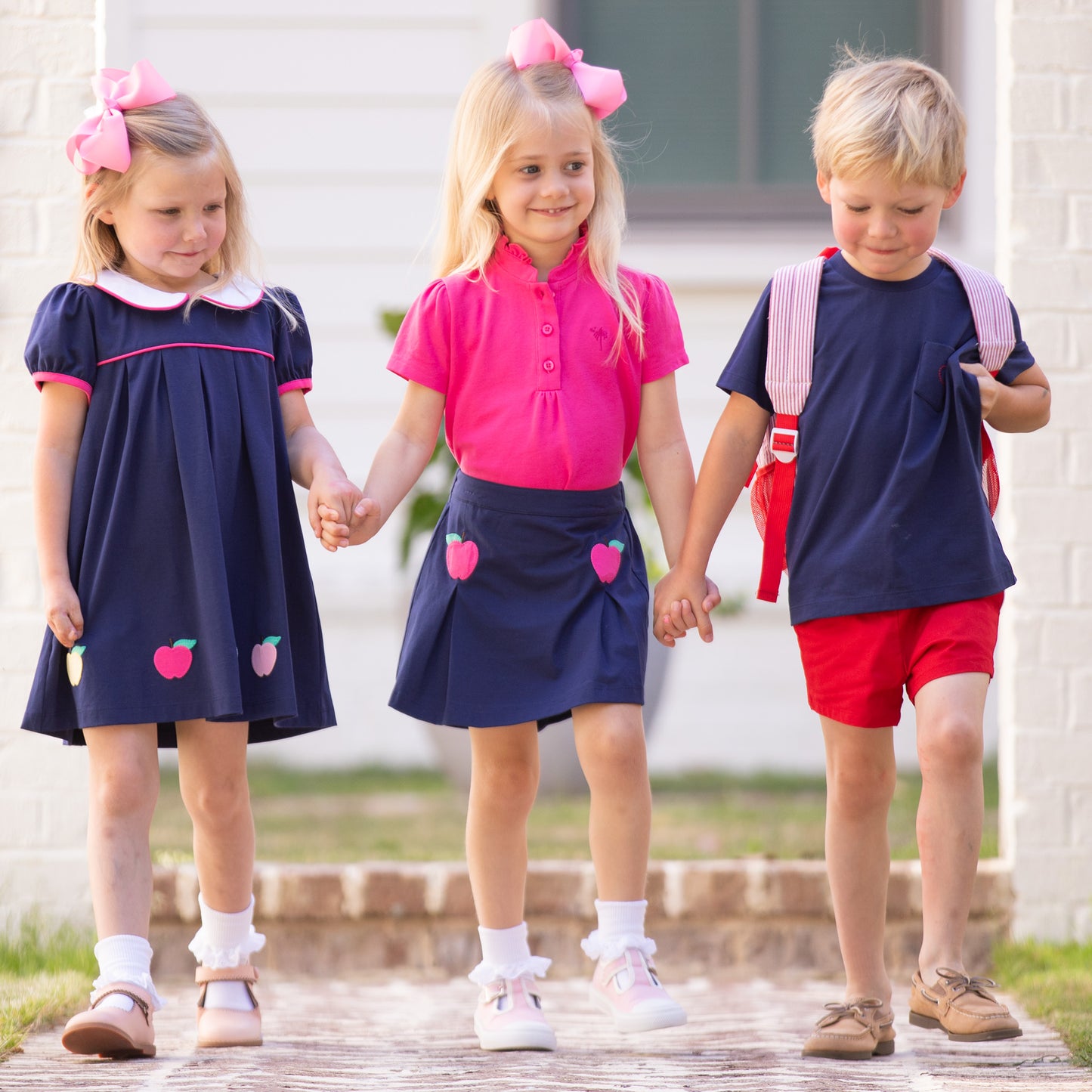Girls Polo Top - Pink Pique