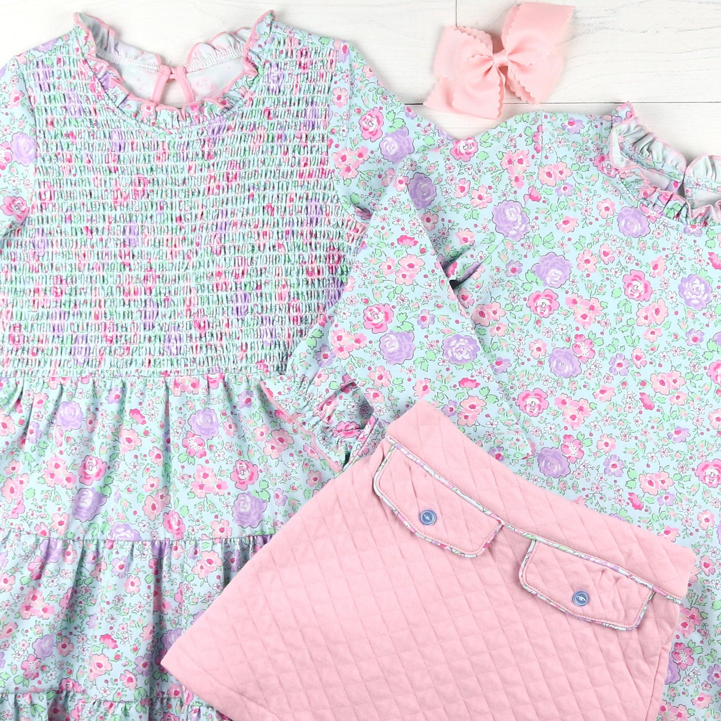 Girls Ruffle Neck Top - Posy Petals