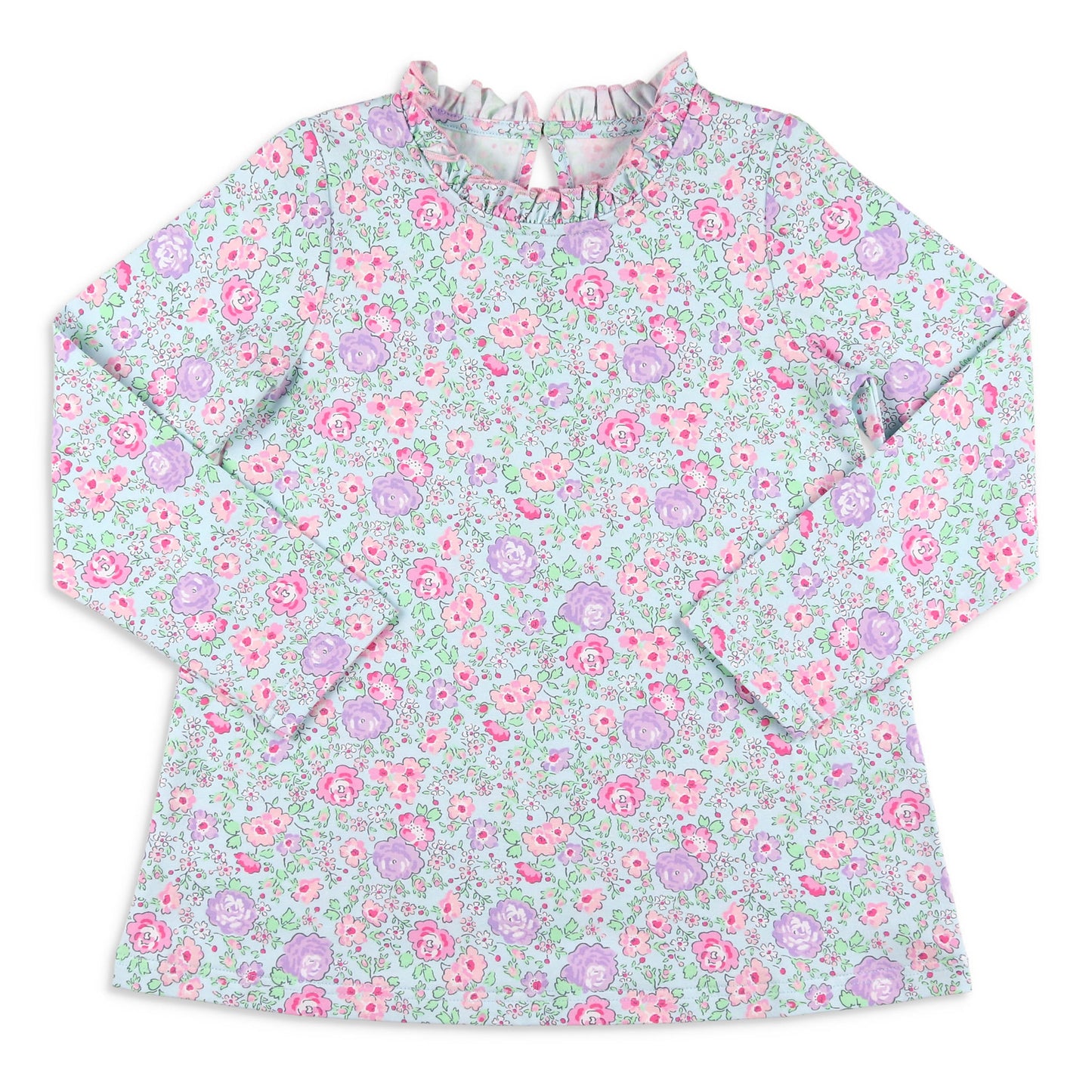 Girls Ruffle Neck Top - Posy Petals