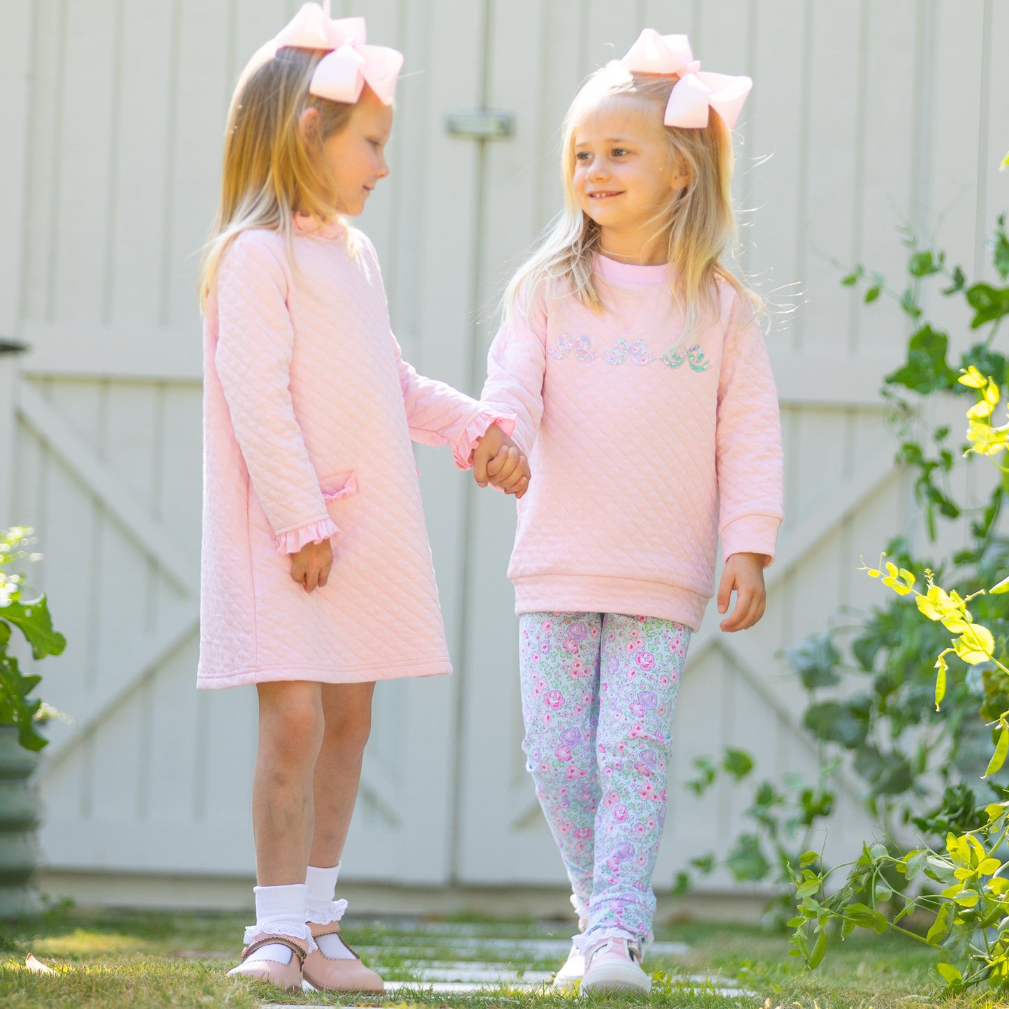 Girls Scallop Leggings - Posy Petals