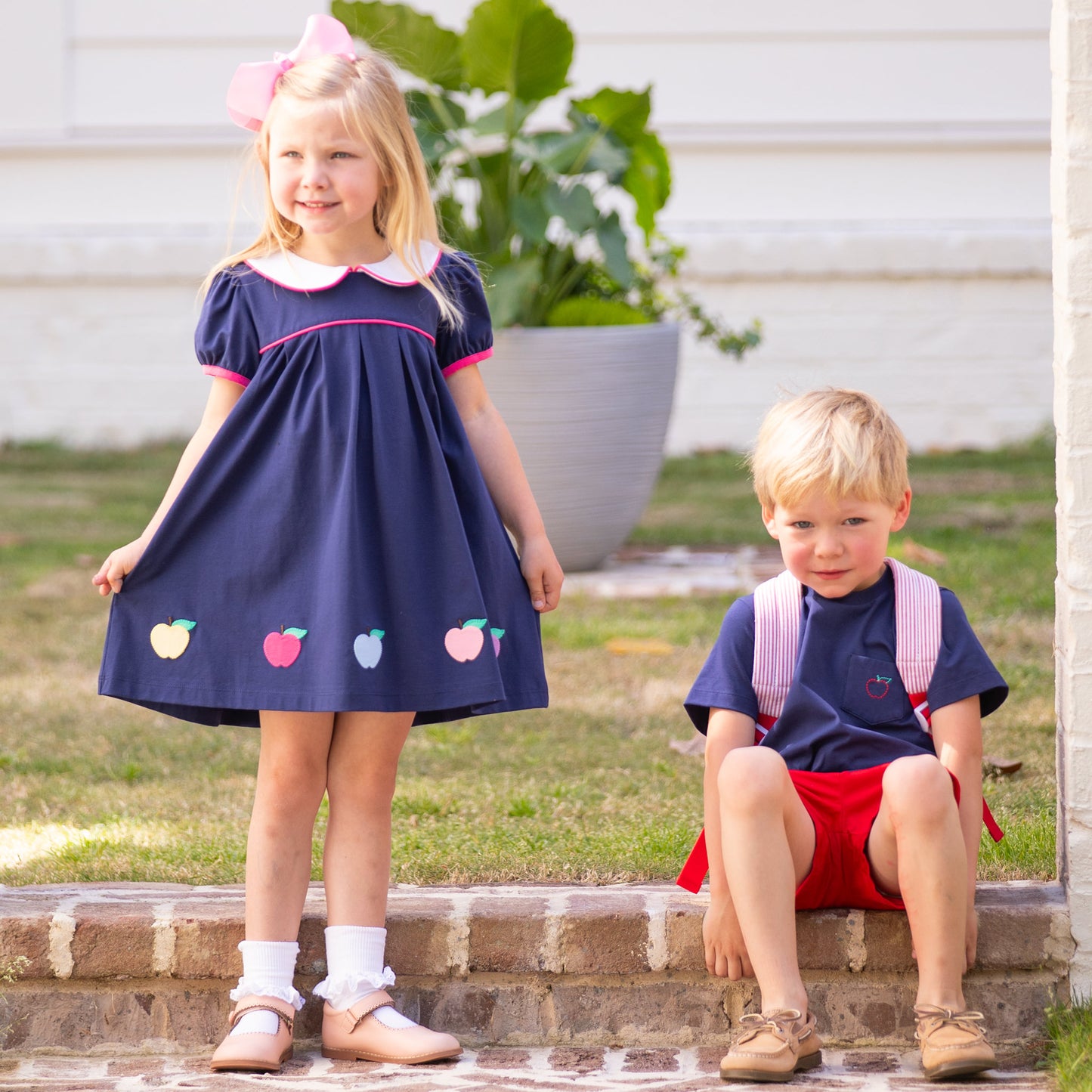 Girls Genevieve Dress - Preppy Apples