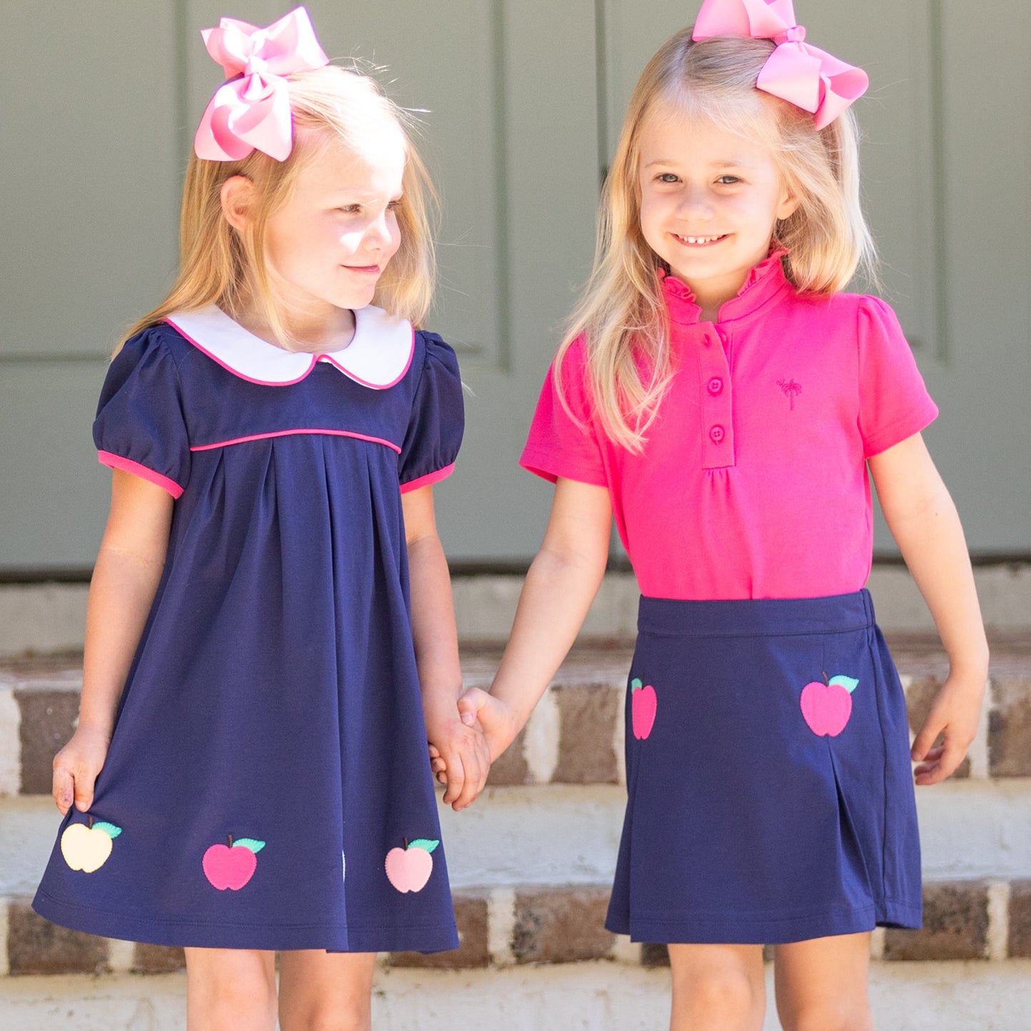 Girls Pleated Skirt - Preppy Apples