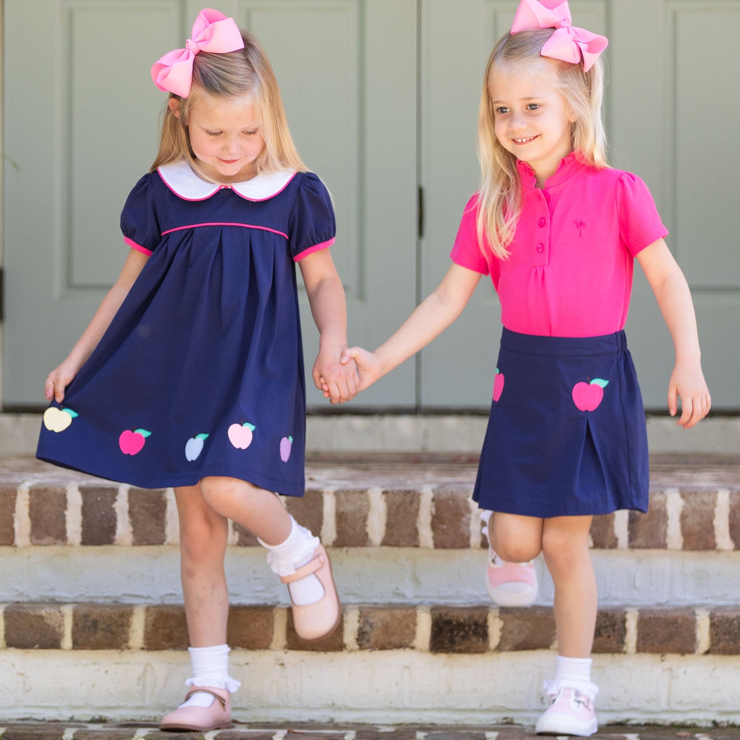 Girls Pleated Skirt - Preppy Apples