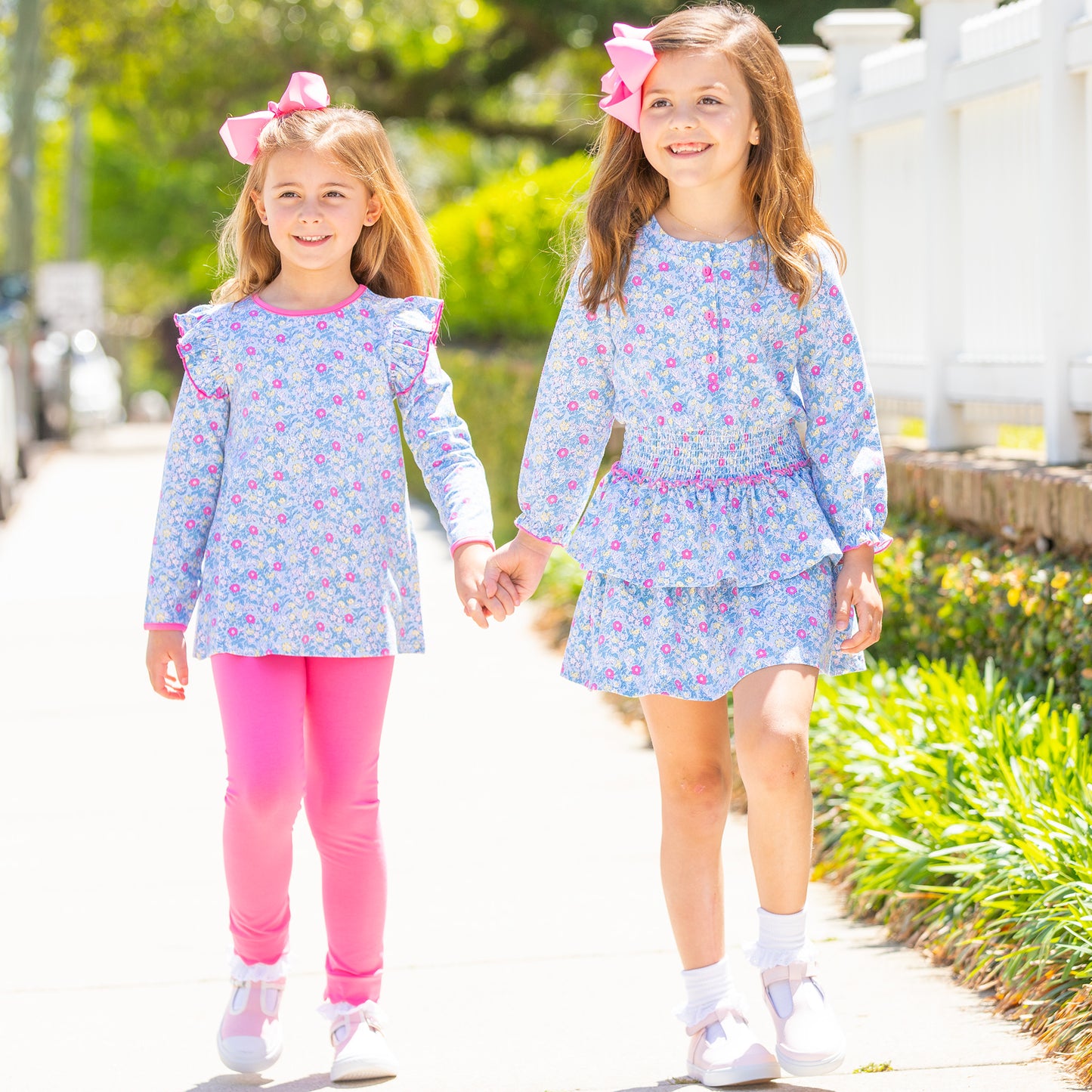 Girls Scallop Leggings - Razzleberry