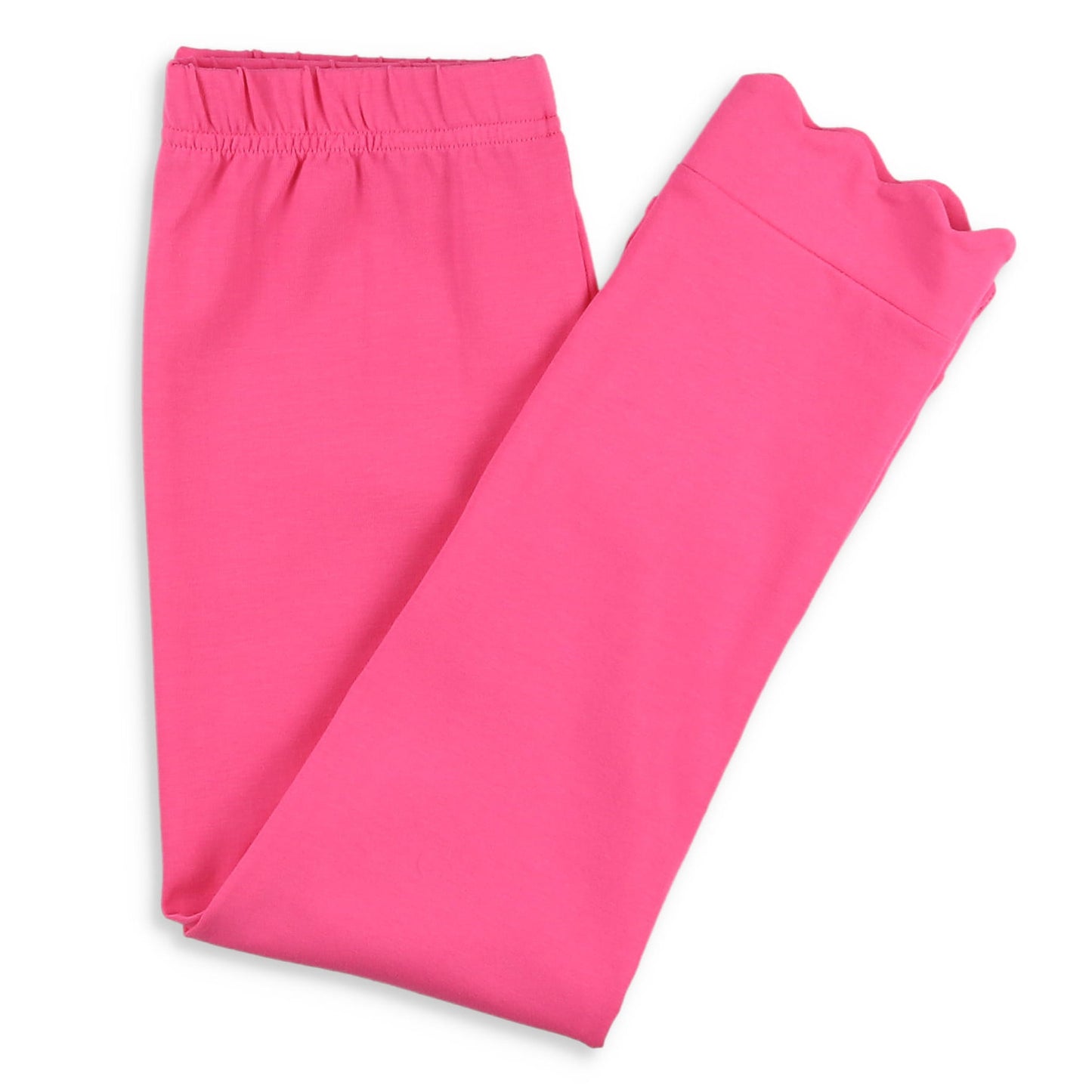 Girls Scallop Leggings - Razzleberry