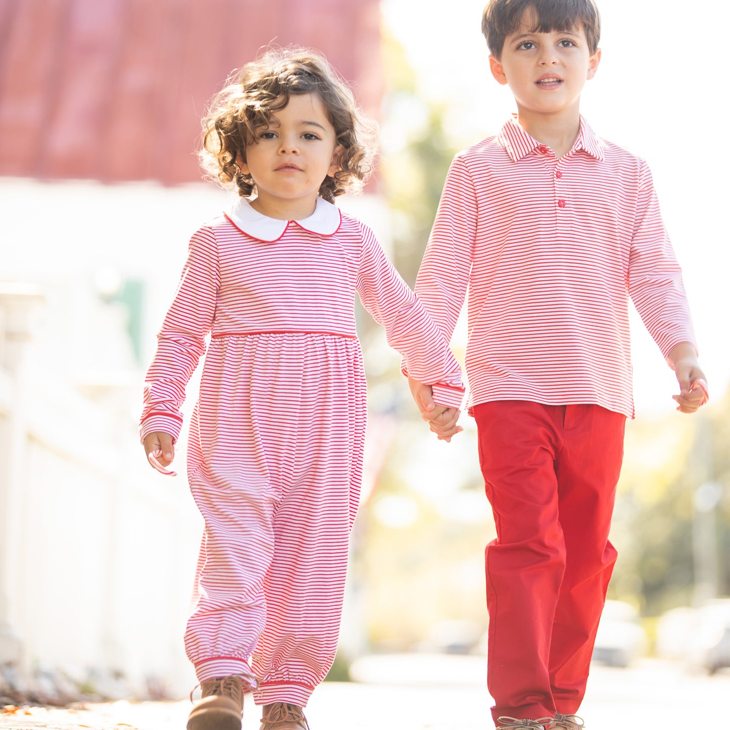 Red Twill Button Pants