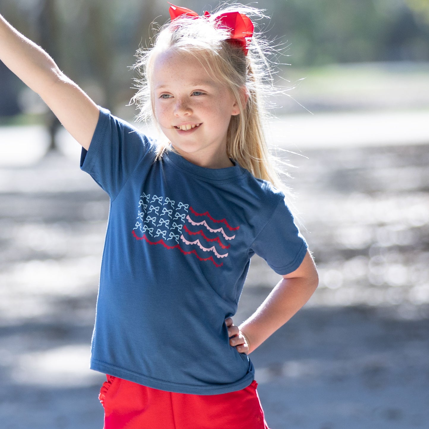 Red, White, & Bow Graphic Tee