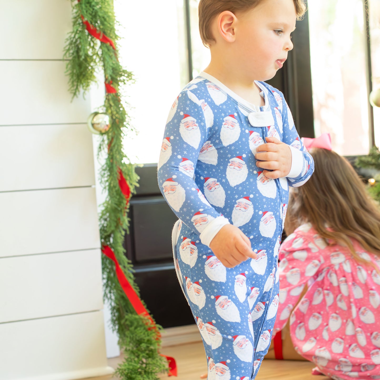 Boys Bamboo Onesie - Santa