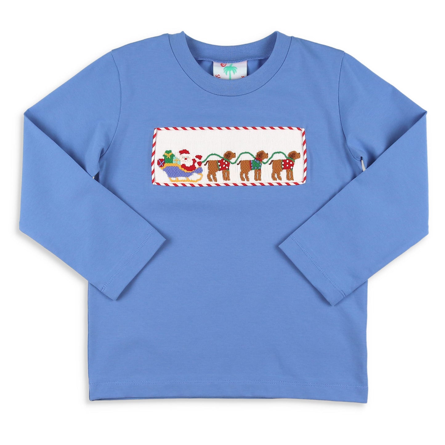 Boys Smocked Shirt - Santa Dogs