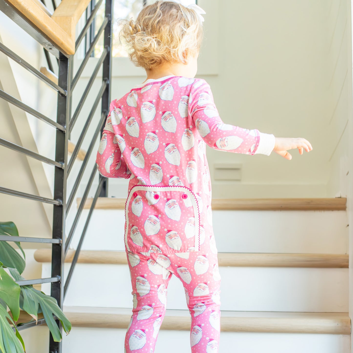 Girls Bamboo Onesie - Santa